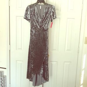 Gray velvet dress